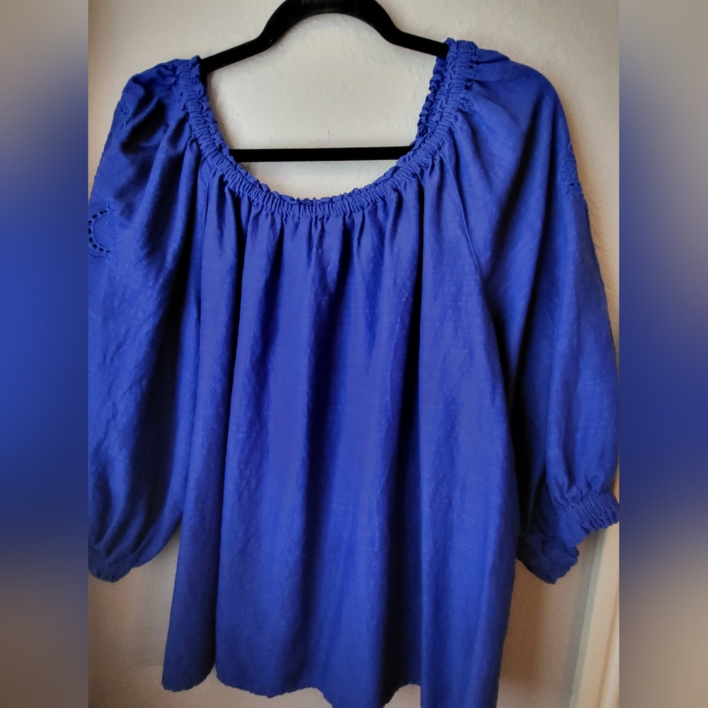 KNOX ROSE Elegant Blue Blouse XL